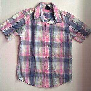 Wrangler Kid's Unisex Gingham Button‎ Down Shirt Size S/CH 6/7